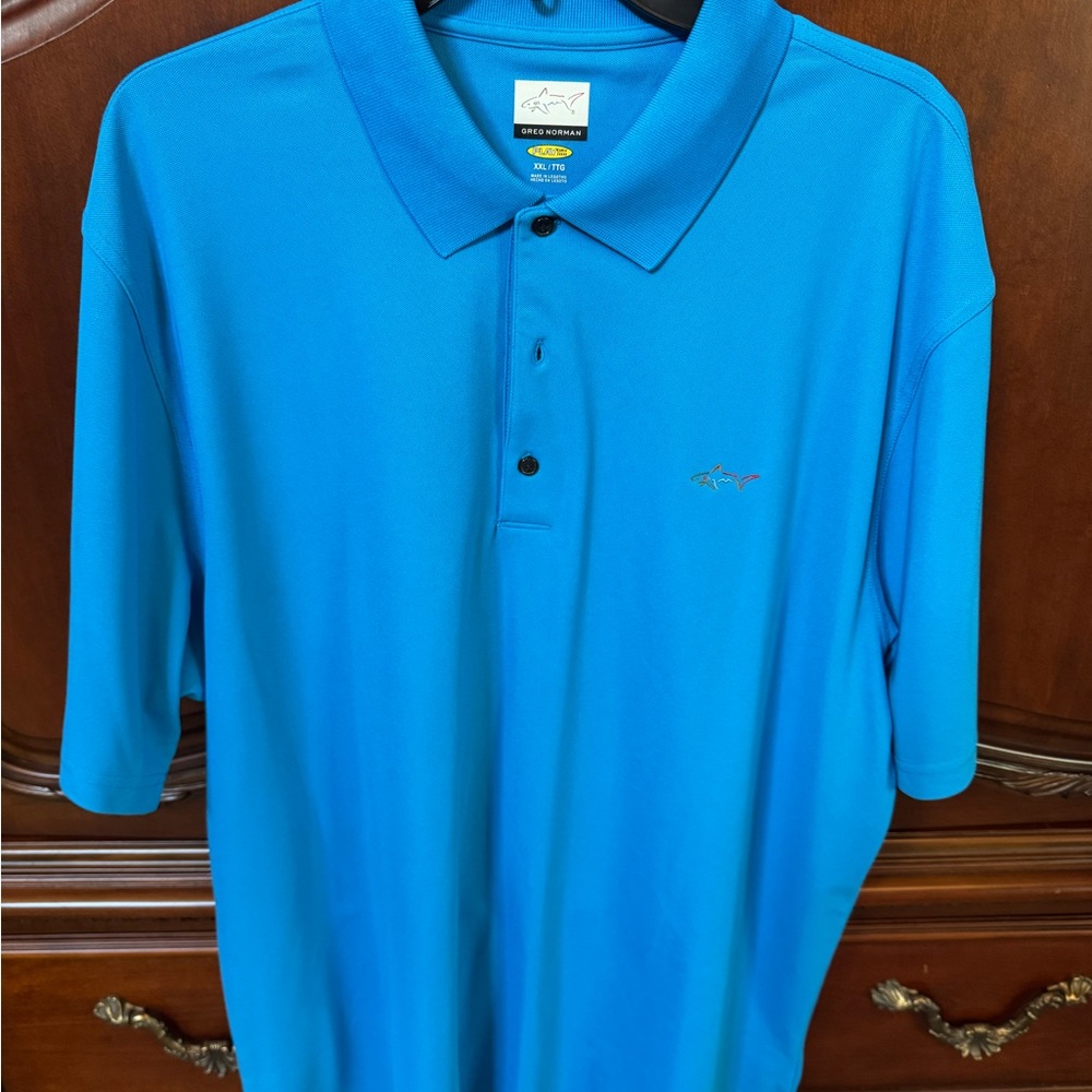 Greg Norman Collection Blue Polo Shirt Classic Knit